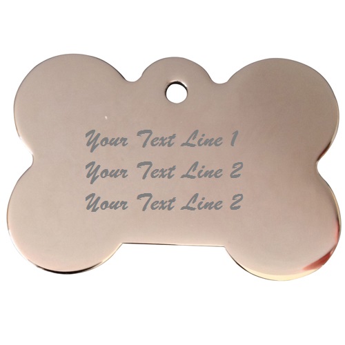 Silver Plated Large Bone Shaped Dog Tag 45mm