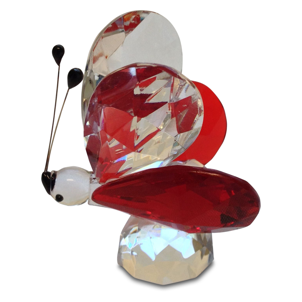 Crystal Red Butterfly Figurine Small By Crystal Florida - Click Image to Close