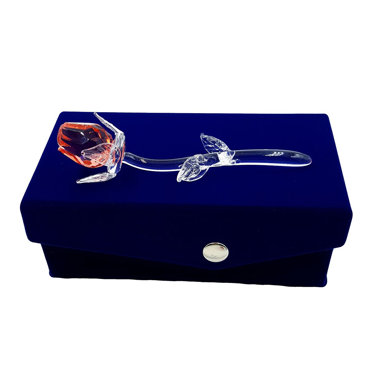 (image for) Petite Crystal Pink Rose in Velvet Box By Crystal Florida
