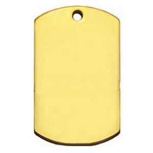 Gold Plated Small Rectangle Dog Tag 38mm