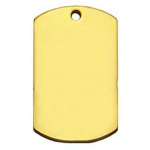 Gold Plated Large Rectangle Dog Tag 70mm