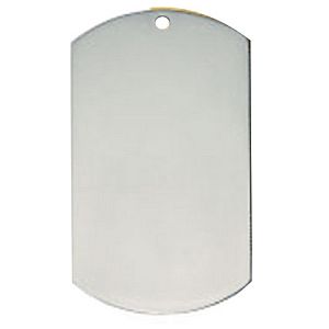 Silver Plated Small Rectangle Dog Tag 38mm