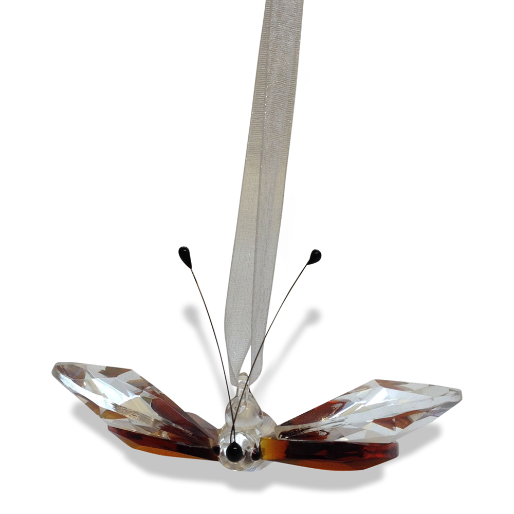 Crystal Hanging Amber Butterfly Figurine By Crystal Florida