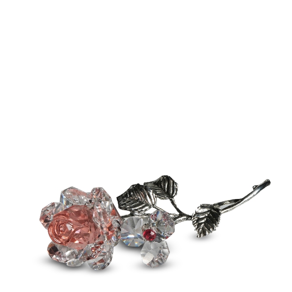 (image for) RETIRED ITEM - Crystal Pink Milano Rose with Silver Stem