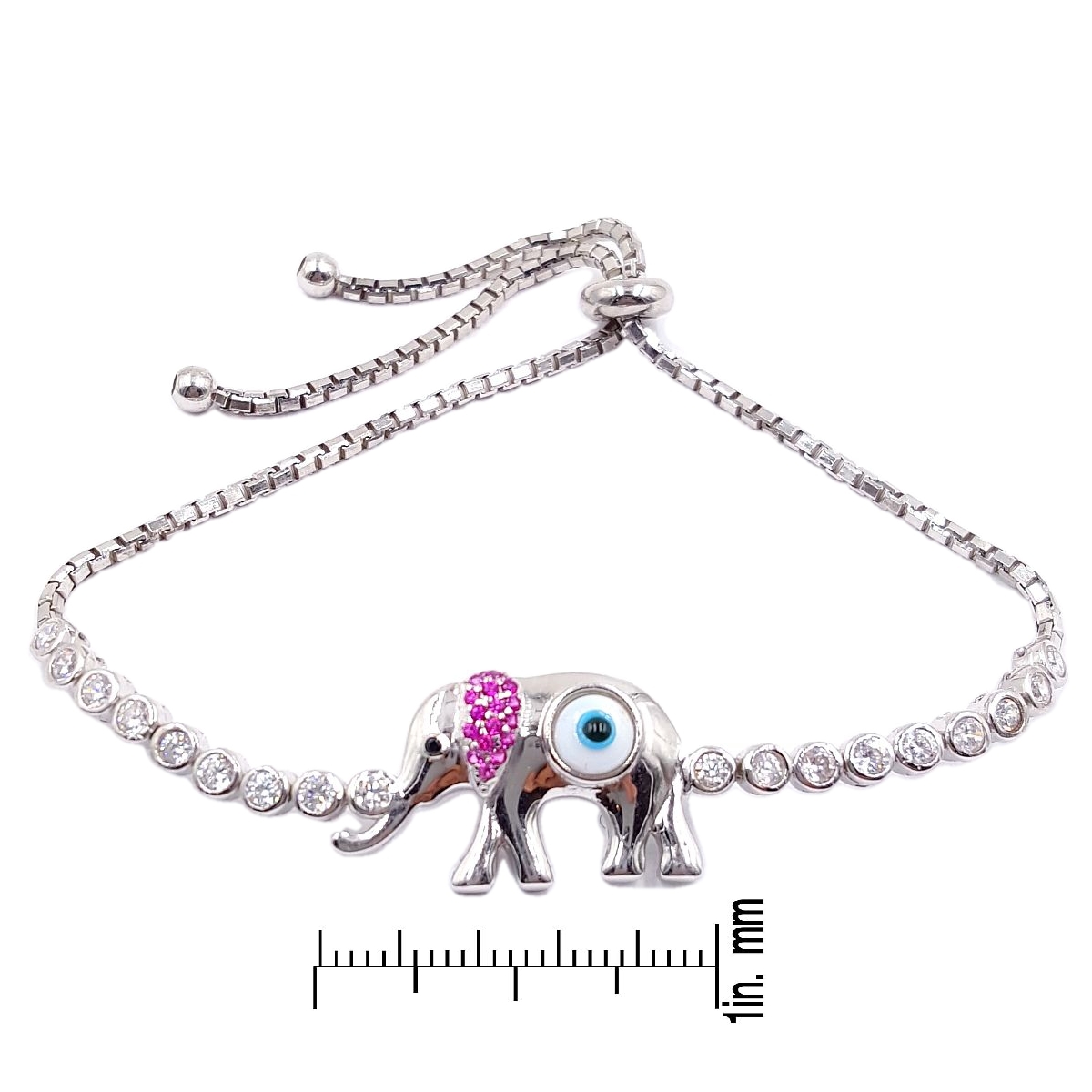 Evil Eye High Quality 925 Sterling Silver Elephant Bracelet