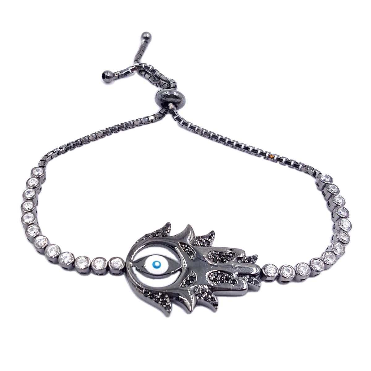 AJDesign 925 Sterling Silver Bracelet - Hamsa Hand Ornament | aJudaica.com