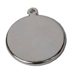 Silver Plated Small Round Dog Tag Engravable Pendant 25mm