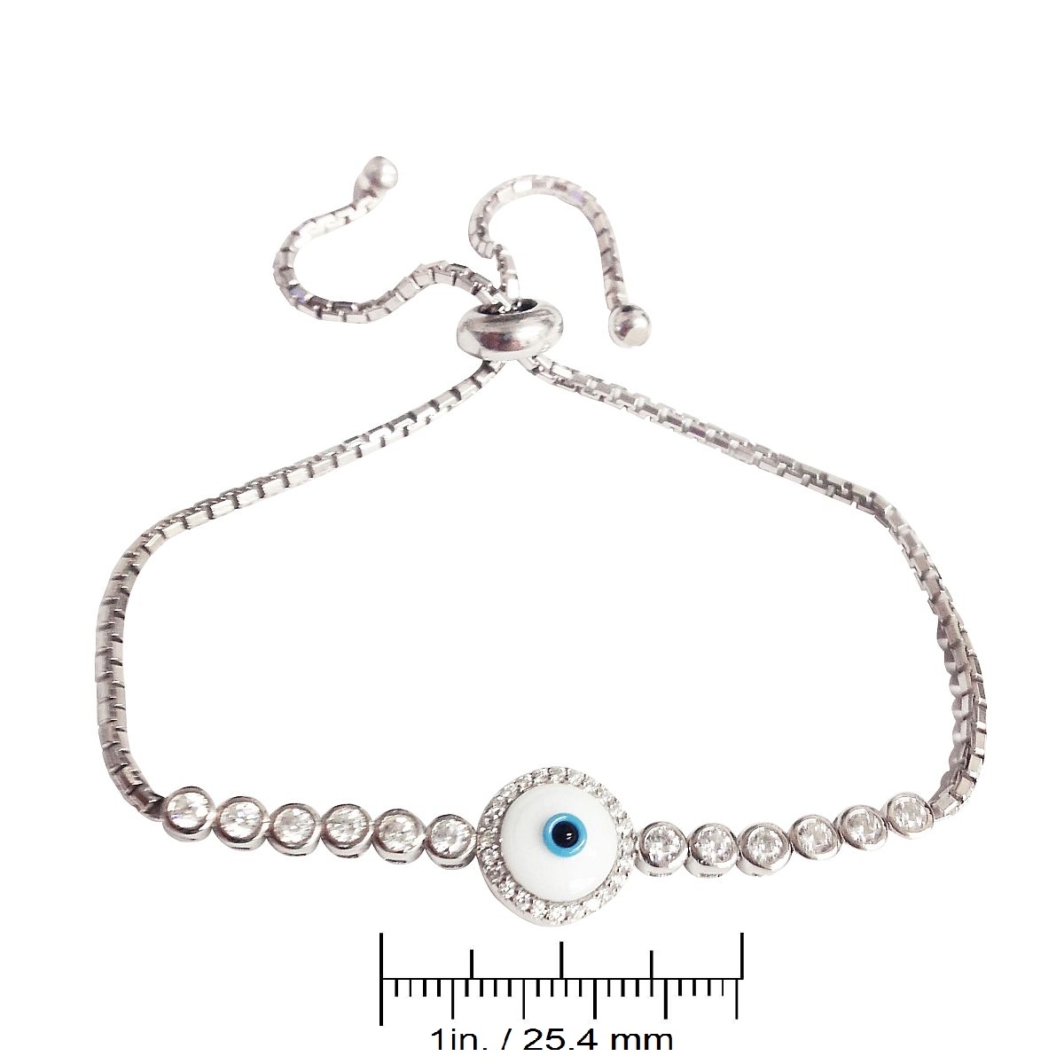 Sterling Silver Evil Eye Bracelet [CMB20159390-2] - $73.00